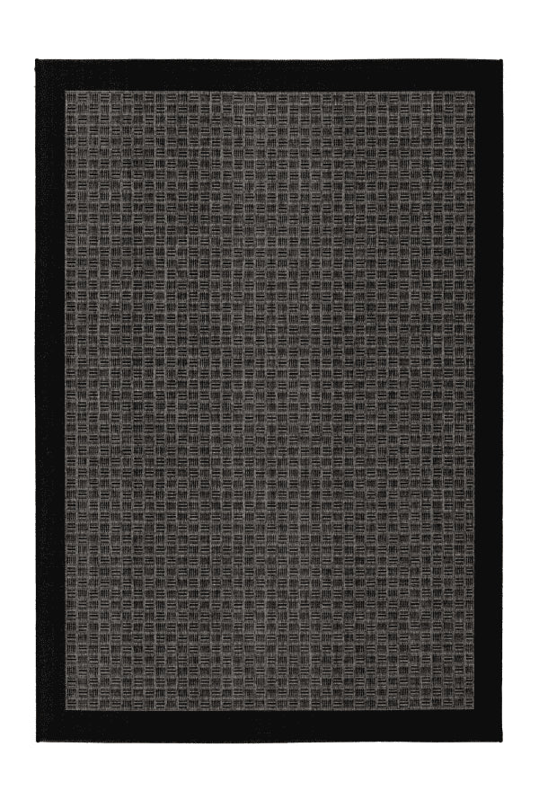 Sunset 608 Outdoor and Kitchen Silver Rug with Sisal Black Border Design - ADORE RUGS and FLOORING